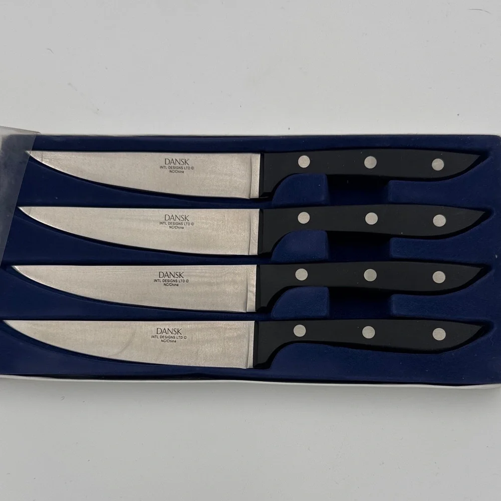 Dansk Kitchen Black Handle Steak Knife Set